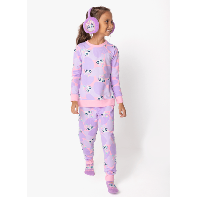 Pijama Manga Longa Ultra Visco Menina Unicórnio Diamante