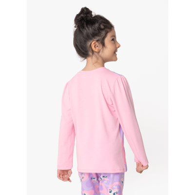 Pijama Manga Longa Viscolycra Menina Unicórnio Diamante