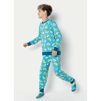 Pijama Manga Longa Ultra Visco Menino Teen Dino Astronauta