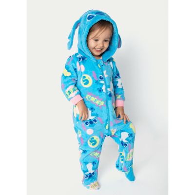 Macacão Manga Longa Soft Bebê Menina Stitch