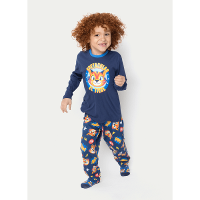 Pijama Manga Longa Algodão Menino Tigre Lucha