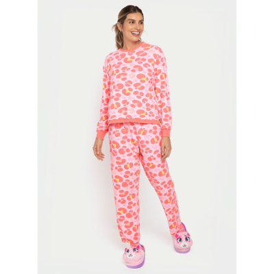 Pijama Manga Longa Ultra Visco Feminino Gata Cereja