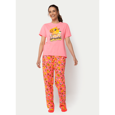Pijama Manga Curta Feminino Capivara Chocolate