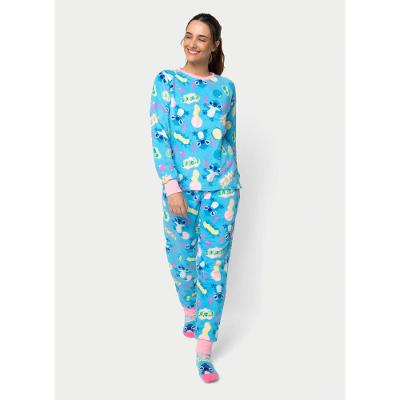 Pijama Manga Longa Soft Feminino Stitch