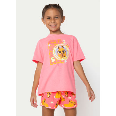 Pijama Manga Curta Algodão Menina Capy Bora