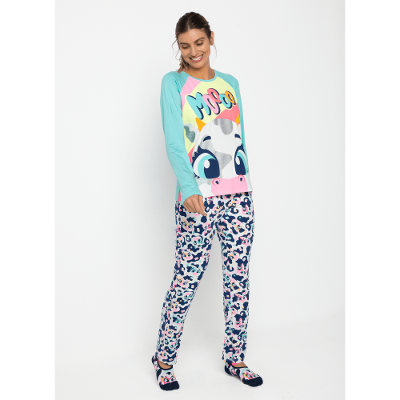 Pijama Manga Longa Viscolycra Feminino Vaca Moosic