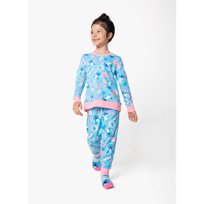 Pijama Manga Longa Ultra Visco Menina Stitch