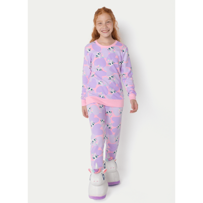 Pijama Manga Longa Ultra Visco Menina Teen Unicórnio Diamante