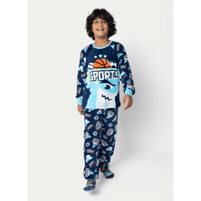 Pijama Manga Longa Soft Menino Teen Tuba Futebol