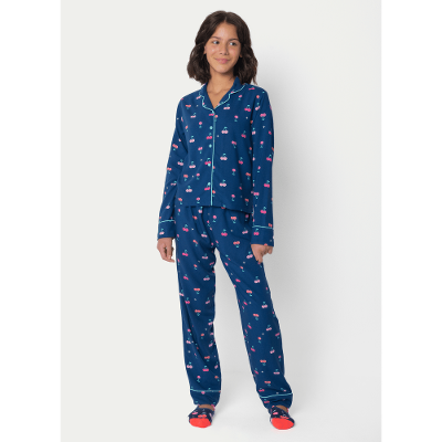 Pijama Manga Longa Viscose Menina Teen Cereja