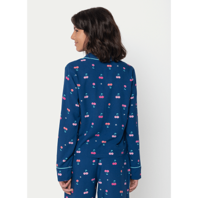 Pijama Manga Longa Viscose Menina Teen Cereja