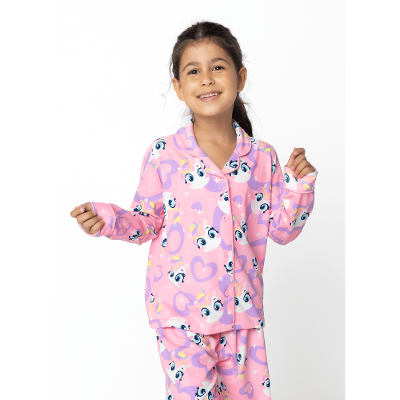 Pijama Manga Longa Viscose Menina Unicórnio Diamante