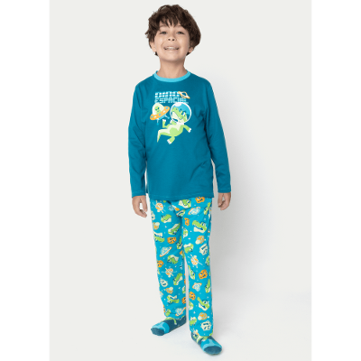 Pijama Manga Longa Algodão Menino Dino Astronauta
