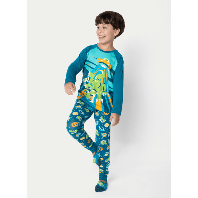 Pijama Manga Longa Viscolycra Menino Dino Astronauta