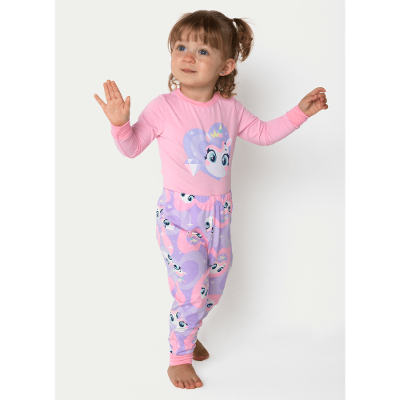 Pijama Manga Longa Viscolycra Bebê Menina Unicórnio Diamante