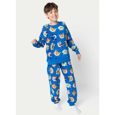 Pijama Manga Longa Soft Menino Teen Tigre Lucha