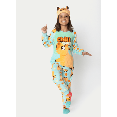 Pijama Manga Longa Soft Unissex Kids Capivara Vibes