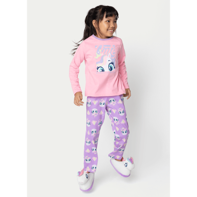 Pijama Manga Longa Menina Unicórnio Diamante