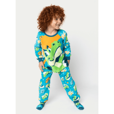 Pijama Manga Longa Soft Menino Dino Astronauta