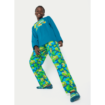 Pijama Manga Longa Algodão Menino Teen Dino