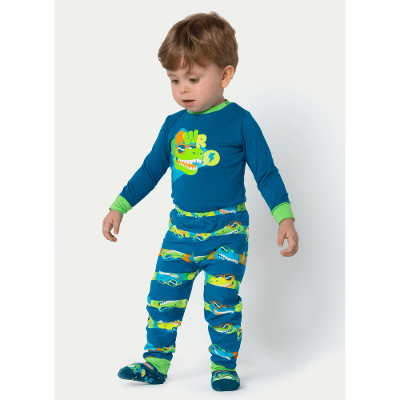 Pijama Manga Longa Viscolycra Bebê Menino Dino