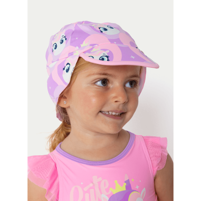 Chapéu com Proteção Solar Bebê Menina Unicórnio Diamante