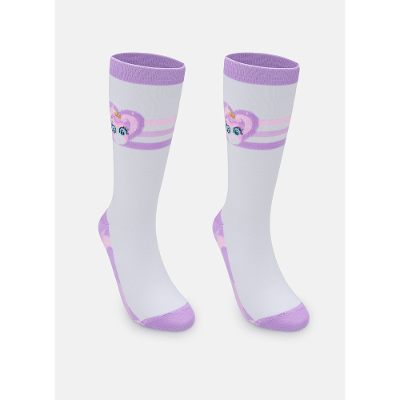 Meia Cano Longo Feminino Unicórnio Diamante