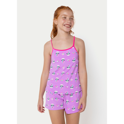 Pijama Regata Microfibra Menina Teen Unicórnio
