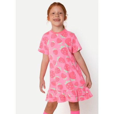 Camisola Manga Curta Viscolycra Menina Morangos
