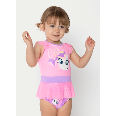 Maiô com Proteção Solar Menina 1/2 anos Unicórnio Diamante