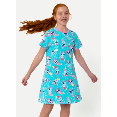 Camisola Manga Curta Algodão Menina Teen Multibichos Sereia