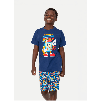 Pijama Manga Curta Algodão Menino Teen Games
