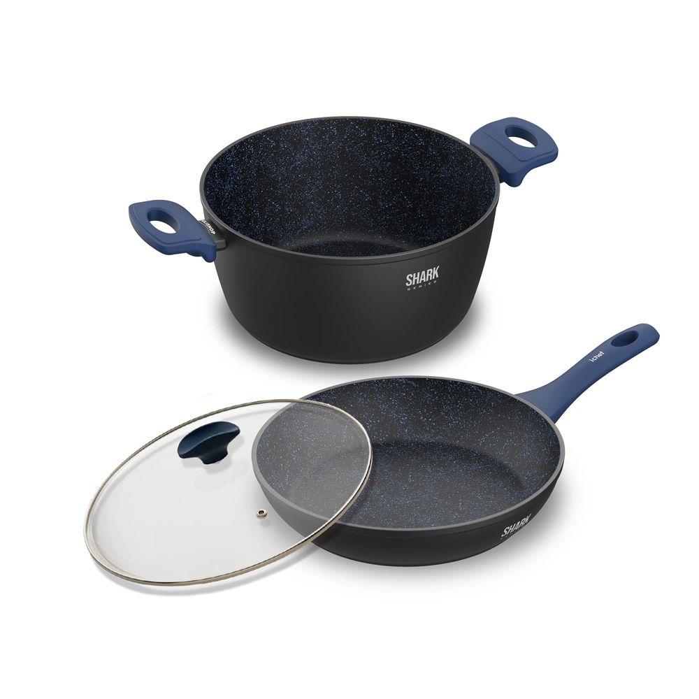 Panelas Ichef Home Sauté Grand e Family Size com Tampa de Vidro 24Cm Azul - 1