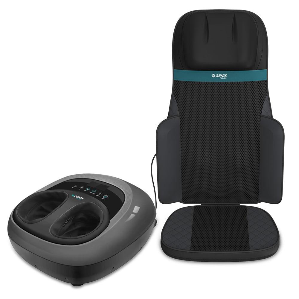 Assento Massageador Shiatsu Comfort e Massageador para pés com aquecimento Genis Relax - 1