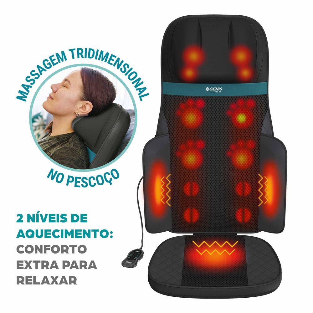 Assento Massageador Shiatsu Comfort e Massageador para pés com aquecimento Genis Relax - 7
