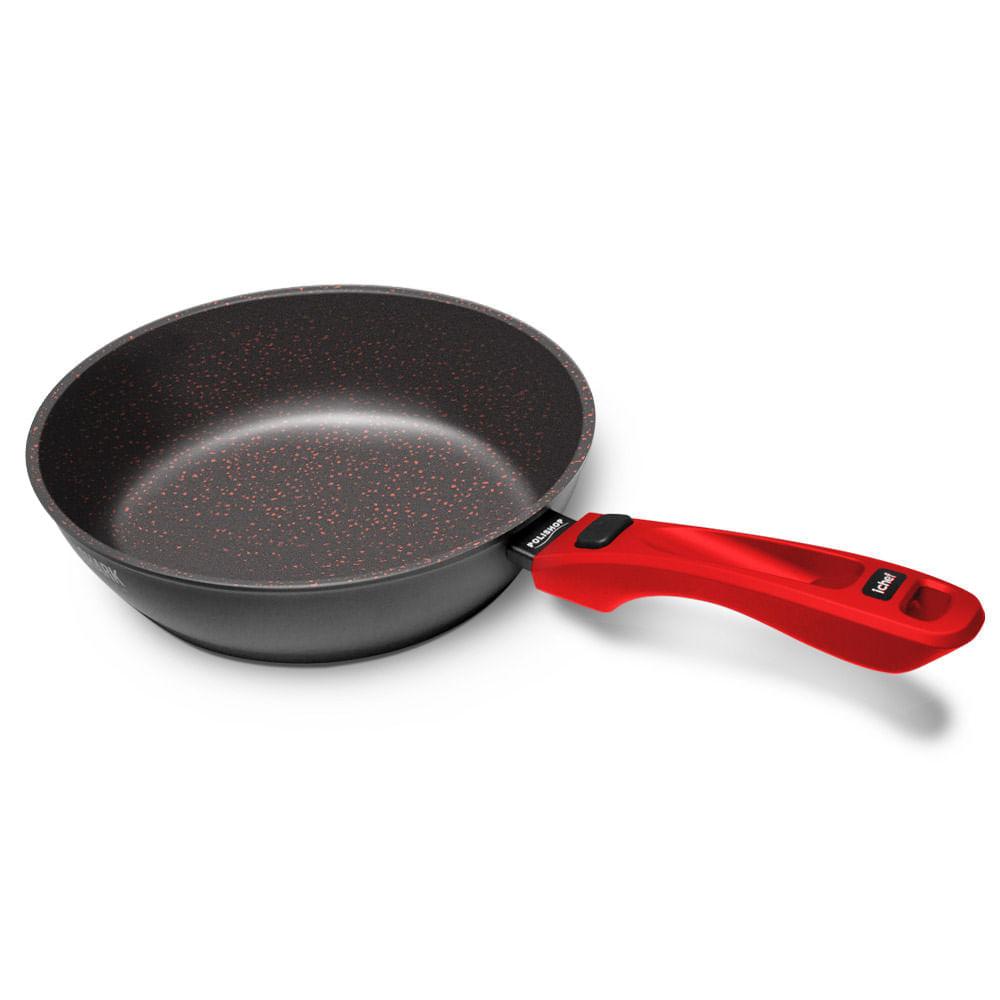 Panelas Ultra Family Size, Day by Day, Sauté Grand e Tampa de Vidro Ichef 24cm - Vermelha - 5