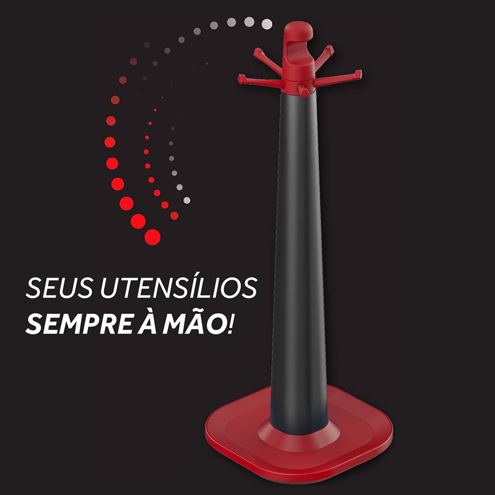 Suporte para Utensílios de Silicone Ichef Polishop - Red - 3