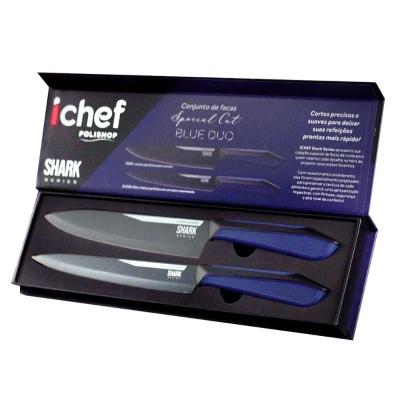 Conjunto de 2 Facas Polishop Ichef Special Cut Azul