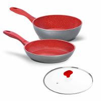 Panelas Sauté Grand e Day By Day com Tampa de Vidro Ichef 24Cm Vermelha - 1