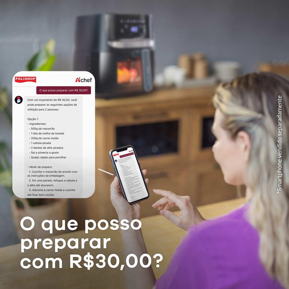 Fritadeira Elétrica Airfryer Vision Max Ichef Polishop 5,7L - 9