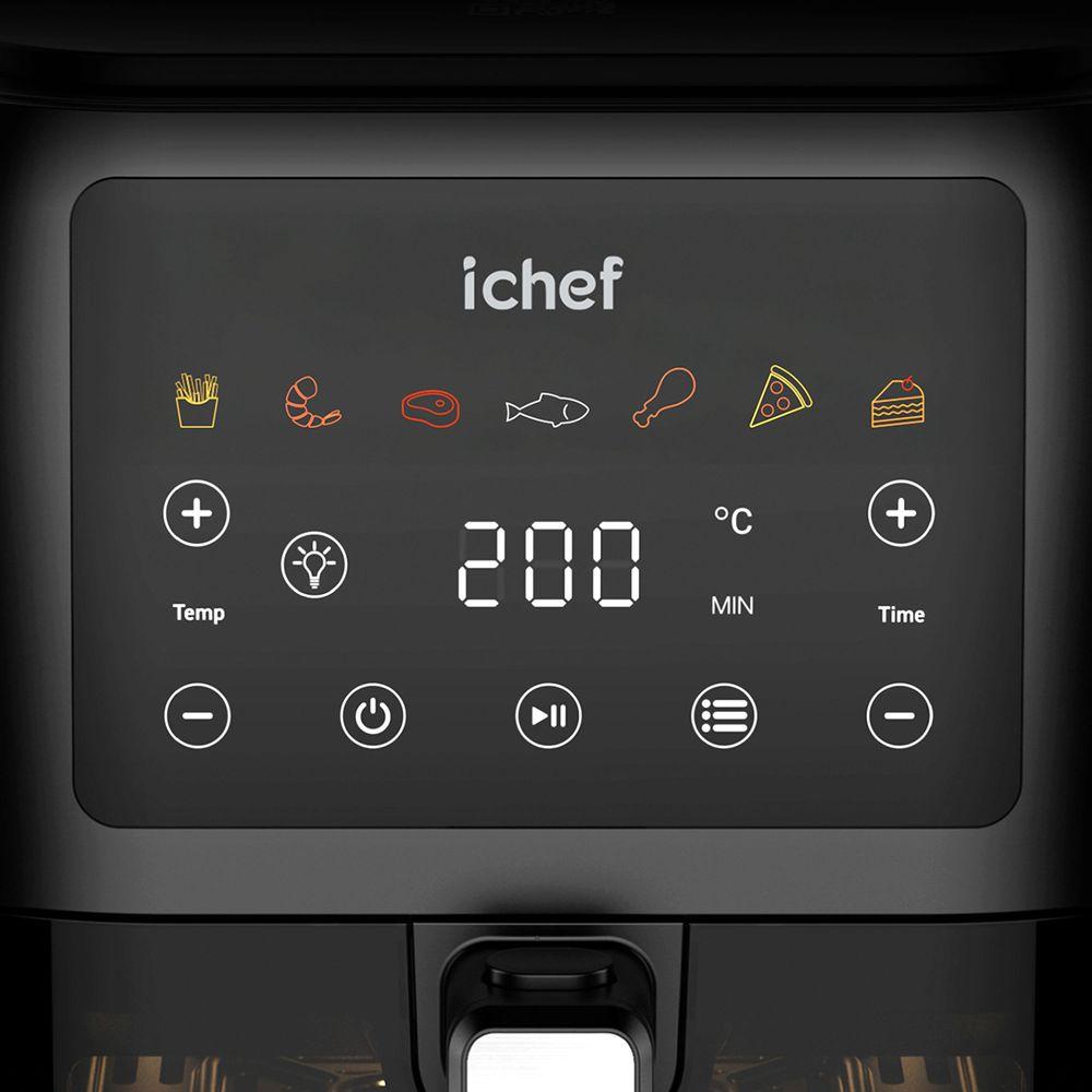 Fritadeira Elétrica Airfryer Max Space 8L e Panelas Ichef Home Sauté Grand 24cm e Ichef Home Sauté Petit Vermelha 20cm - 7