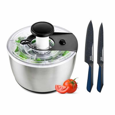 Centrífuga de Salada 6L ichef Salad Spinner e Conjunto de Facas Ichef Professional Blue