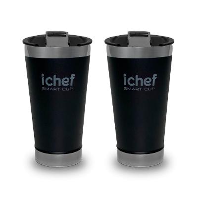 Dois Copos Térmico Polishop Ichef Com Tampa Smart Cup 600 ml