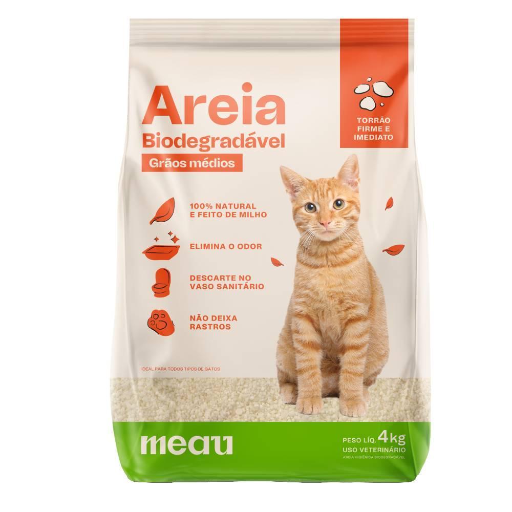 Areia Higiênica Meau Biodegradável Grãos Médios para Gatos - 12 Kg (3 unidades de 4kg) - 2