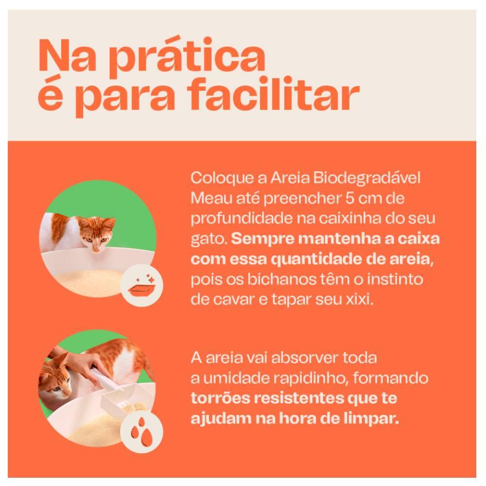 Areia Higiênica Meau Biodegradável Grãos Médios para Gatos - 12 Kg (3 unidades de 4kg) - 6