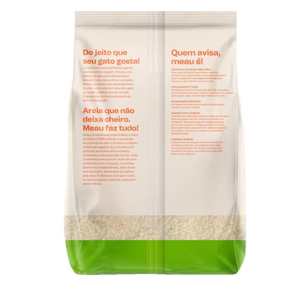 Areia Higiênica Meau Biodegradável Grãos Médios para Gatos - 12 Kg (3 unidades de 4kg) - 9