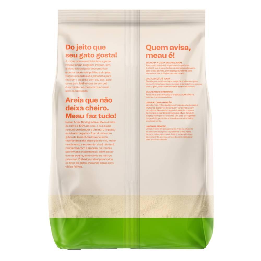 Areia Higiênica Meau Biodegradável Grãos Finos para Gatos - 4 Kg - 9