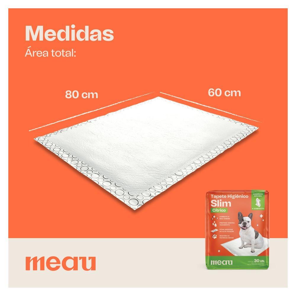 Tapete Higiênico Meau Cheirinho Cítrico Slim para Cães - 90 Unidade (3 Pacotes) - 8