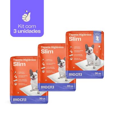 Tapete Higiênico Meau Slim para Cães - 90 Unidades (3 Pacotes)