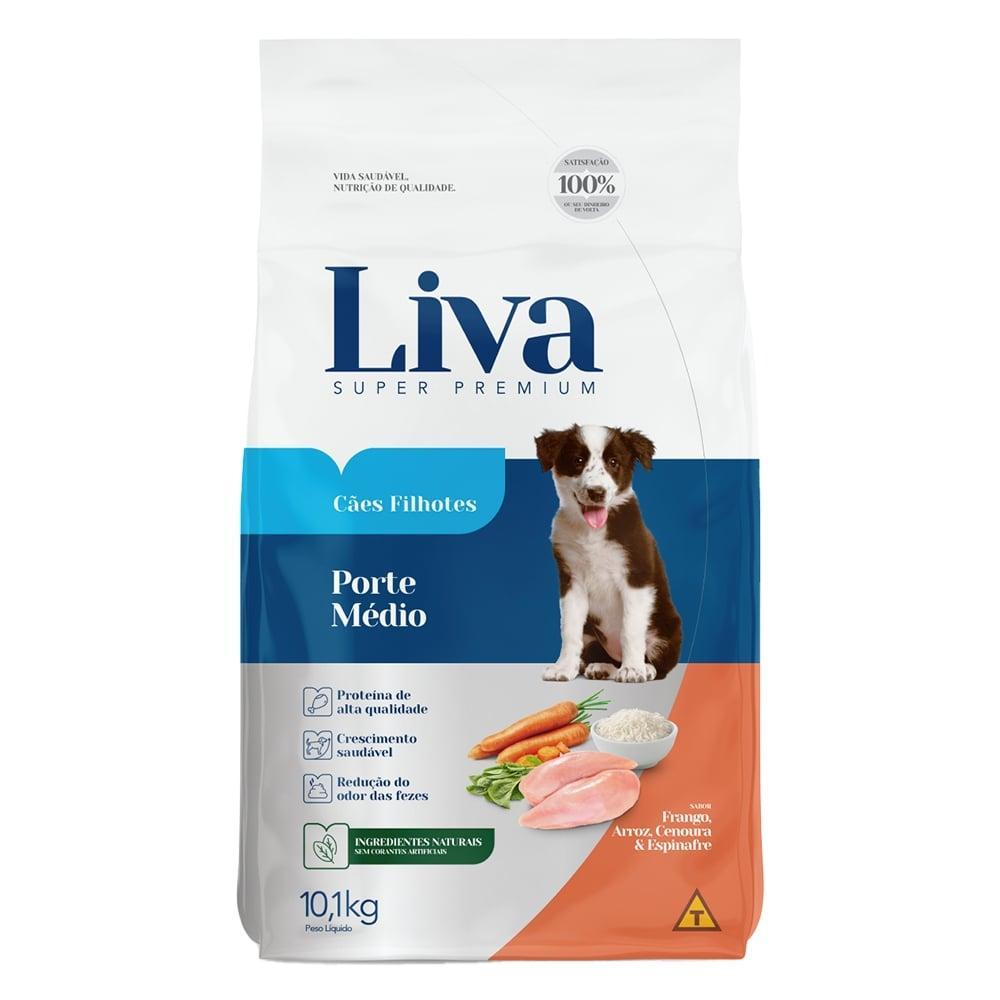 Ração Seca Liva Super Premium para Cães Filhotes de Raças Médias - 10,1 Kg - 1